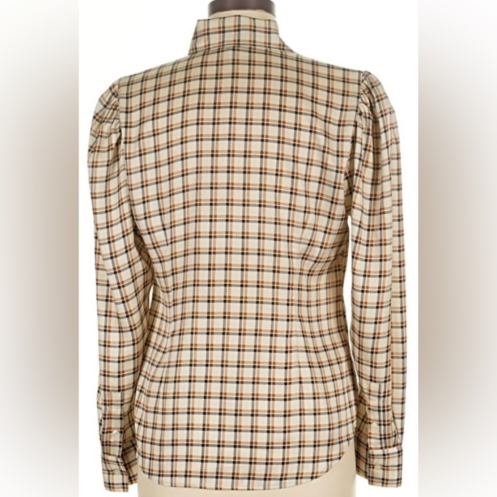 Ann Taylor Checkered Bow Blouse size 2 - Picture 2 of 10